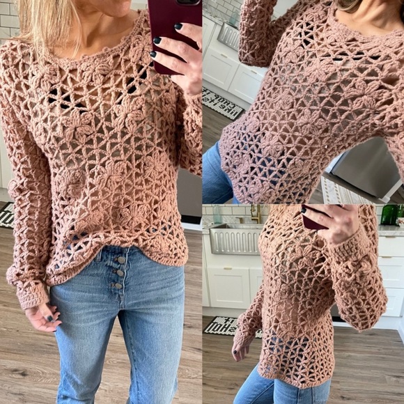 hippie laundry Sweaters - HIPPIE LAUNDRY Boho Crochet Top/Sweater | Size M | Great Used Condition